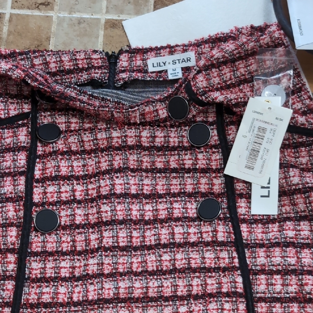 Lily Star Women's Red Plaid Jacket